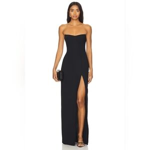 NEW Amanda Uprichard X Revolve Black Strapless Ivy Gown | Size Medium